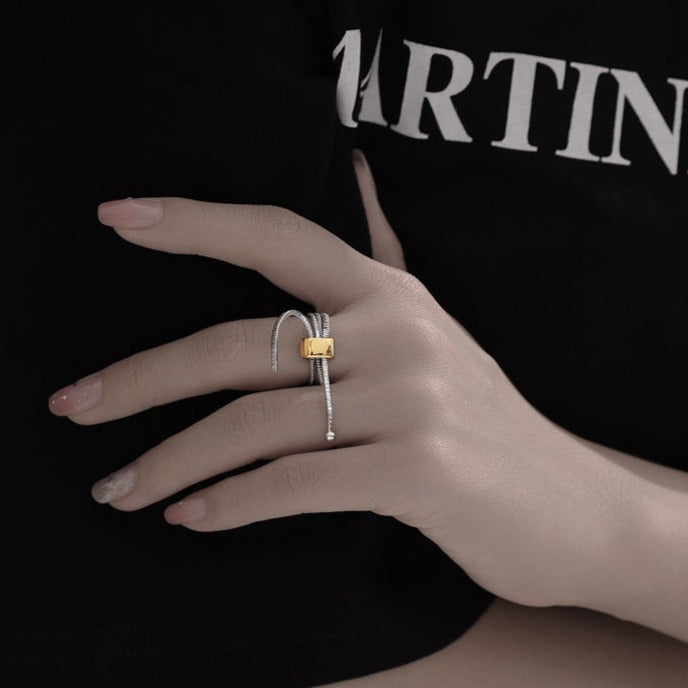 Multi-Layer Line Wrap Adjustable Ring