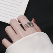 Sterling Silver Dark Bone Claw Ring