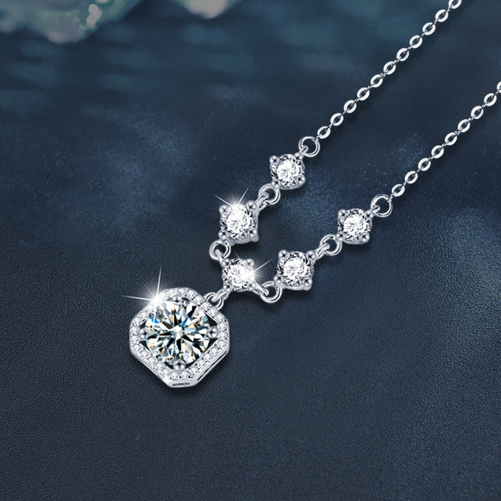Sugar Cube Moissanite Necklace