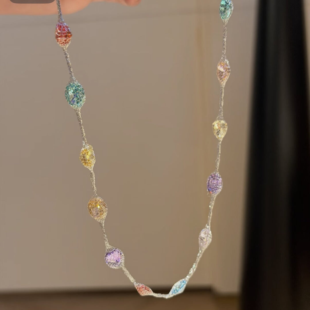 Dopamine Candy Zircon Mesh Necklace