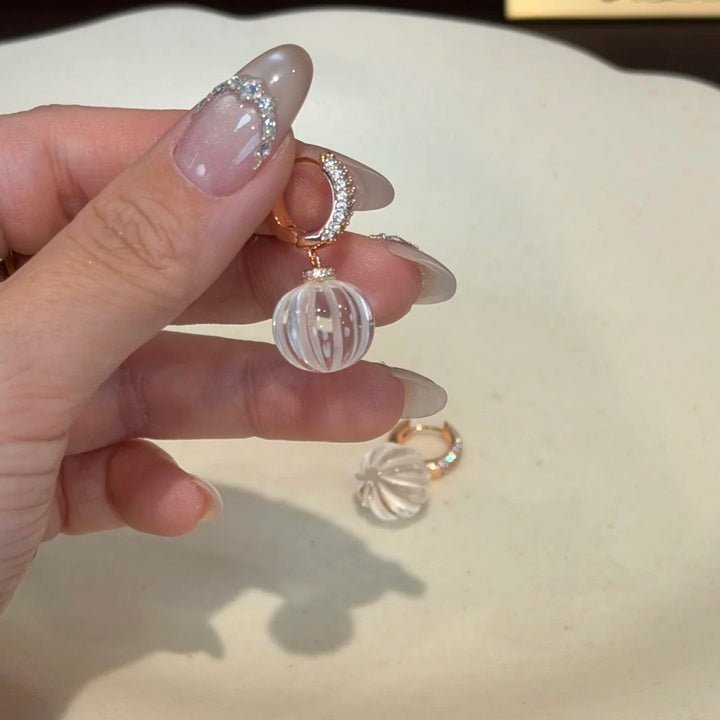 Crystal Pumpkin Drop Earrings