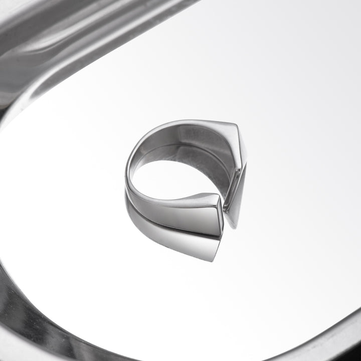 Sterling Silver Geometric Square Adjustable Ring