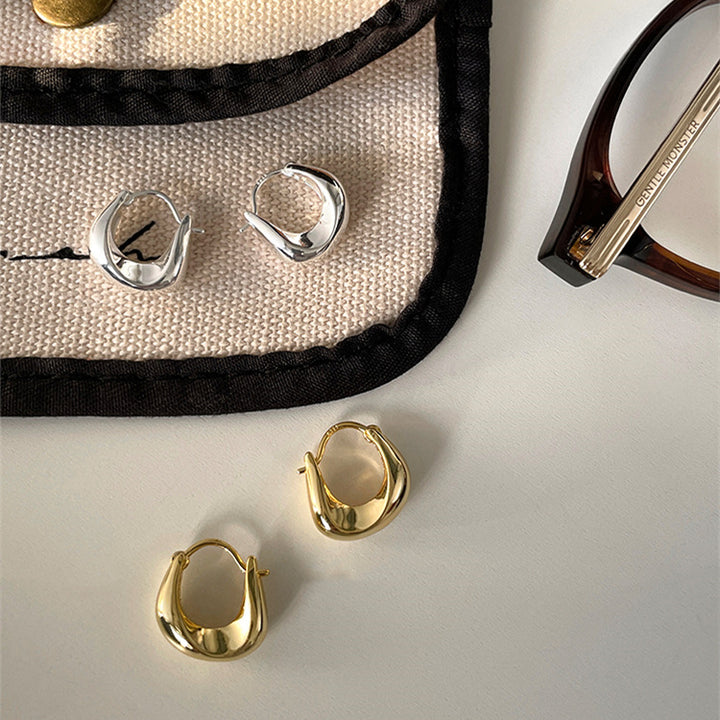 Simple Drop Hoop Earring