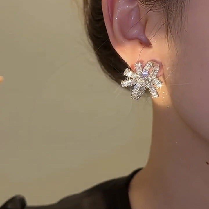 Zirconia Flower Earrings