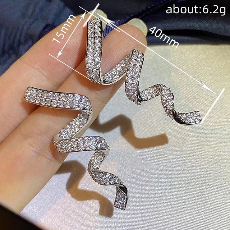 Designer Wave Line Earrings