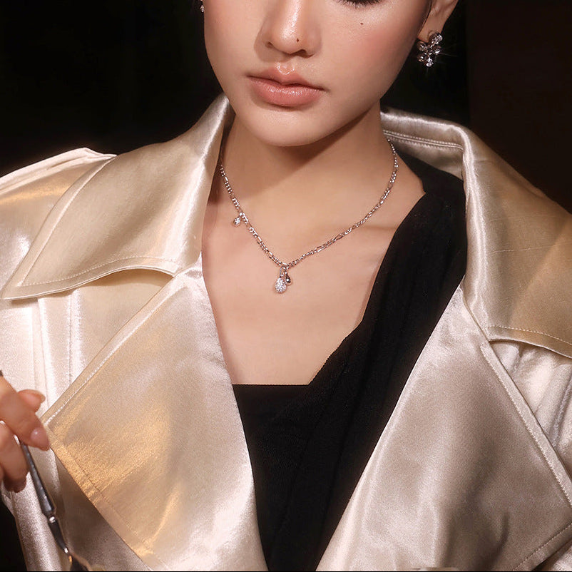 Crystal Drop Chain Necklace