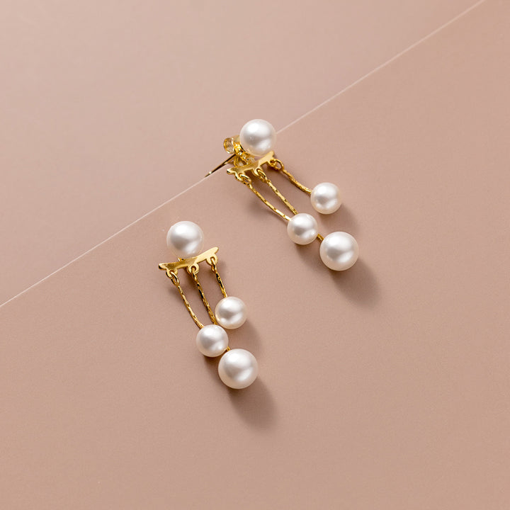 Sterling Silver Pearl Tassel Earring