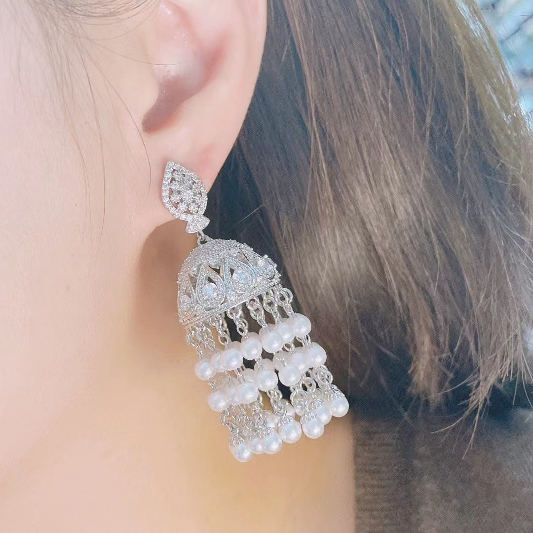 Heavy Duty Vintage Pearl Tassel Earrings
