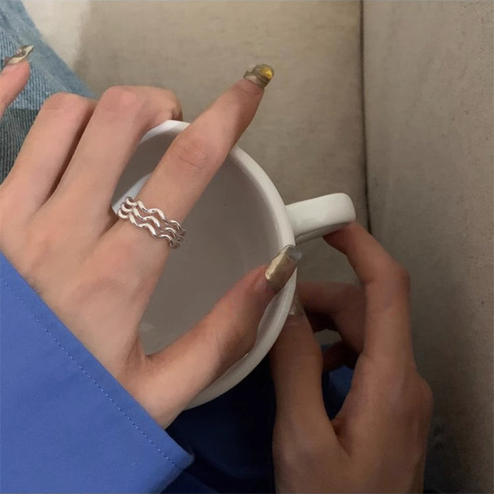 Sterling Silver Triple Wave Ring