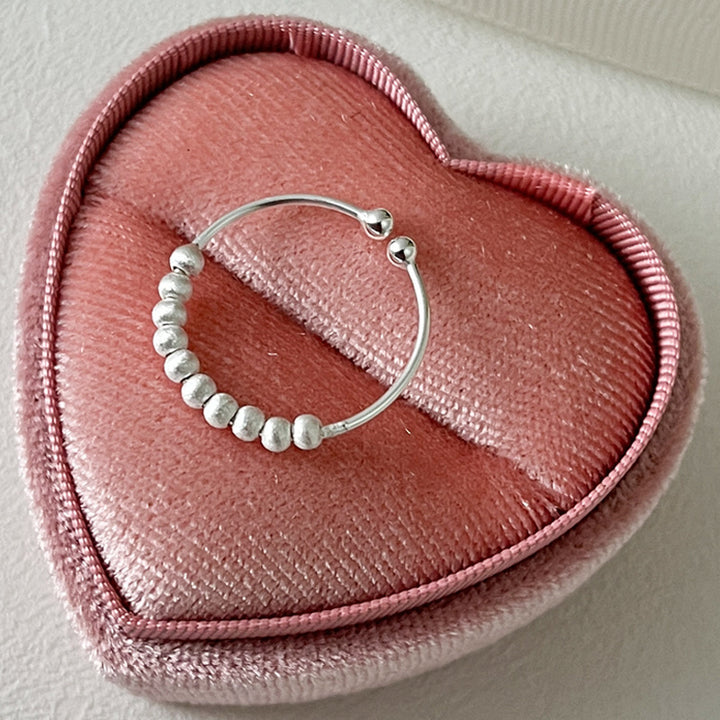 Fine Sterling Silver Frosted Bead Ring