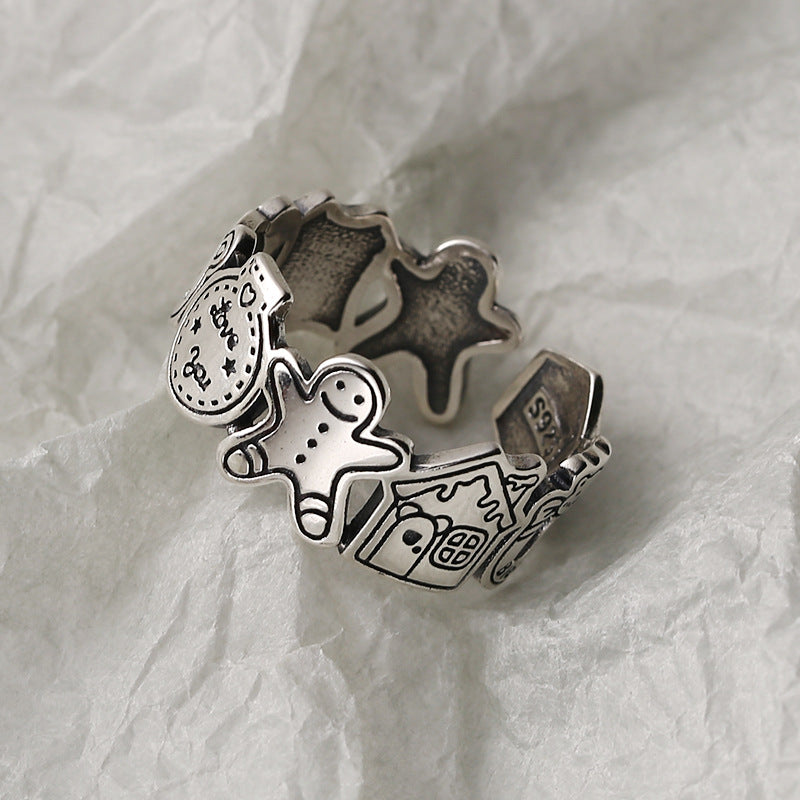 Gingerbread Man Adjustable Ring
