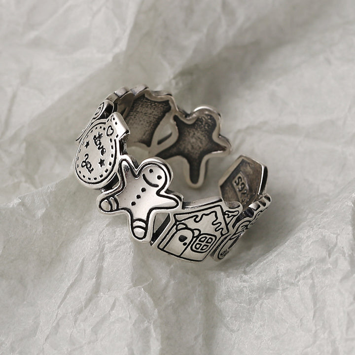 Gingerbread Man Adjustable Ring