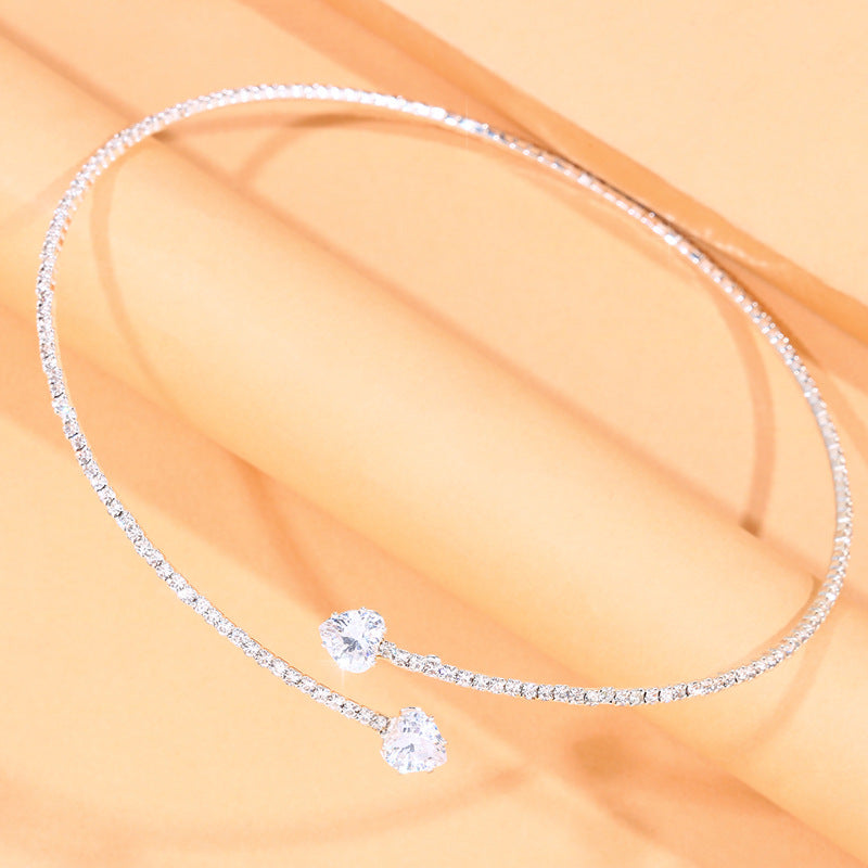 Rhinestone Heart Collar