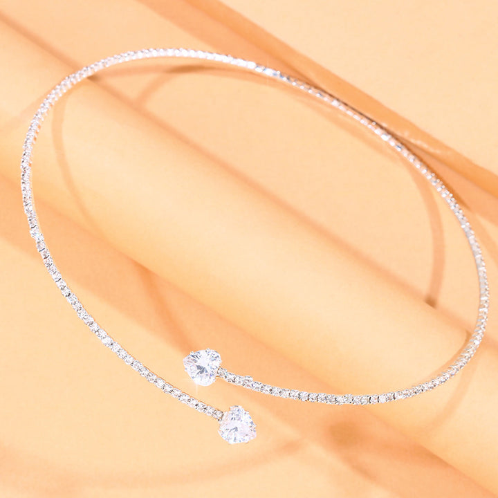 Rhinestone Heart Collar