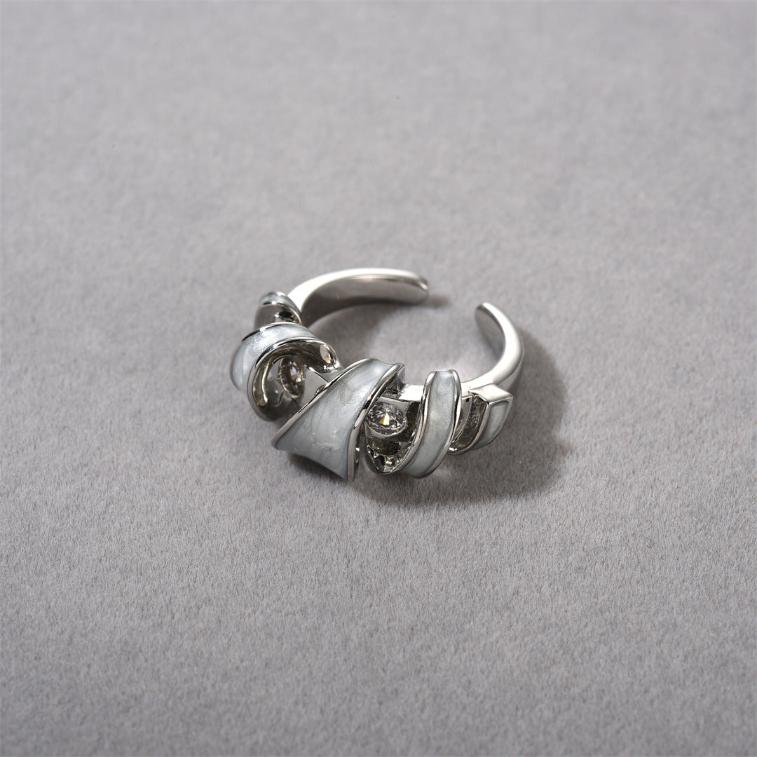 Vintage Enamel Adjustable Ring