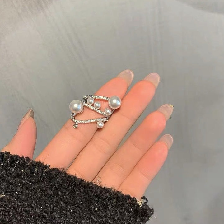 Personalised Twisted Diamond Pearl Ring