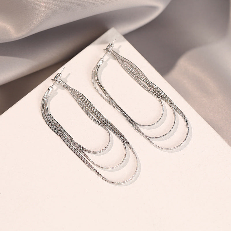 Soft Chain Tassel Earrings