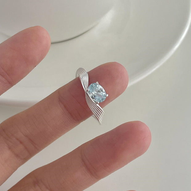 Blue Zirconia Wave Ring