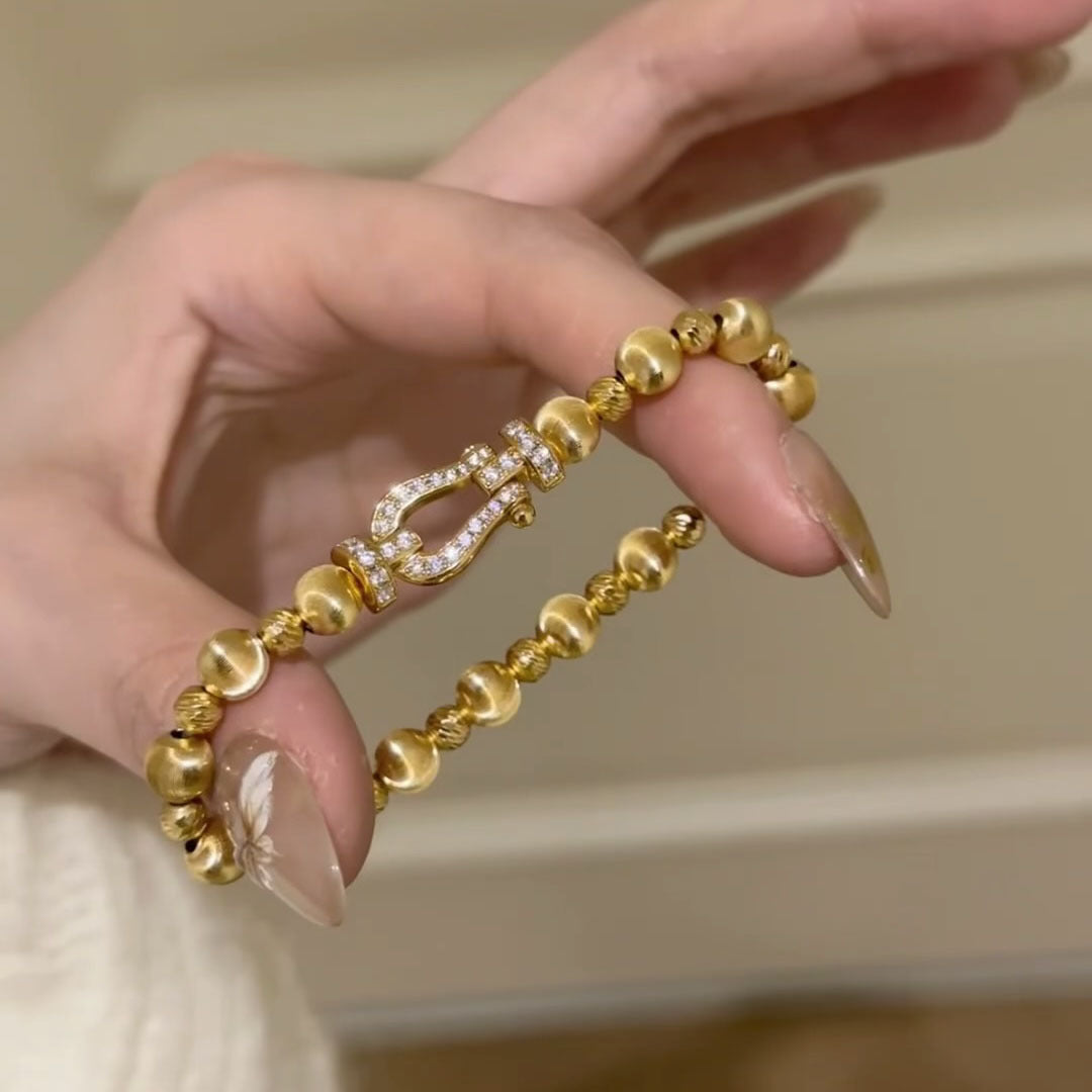 Cat's Eye Horseshoe-Shaped Diamond Bracelet