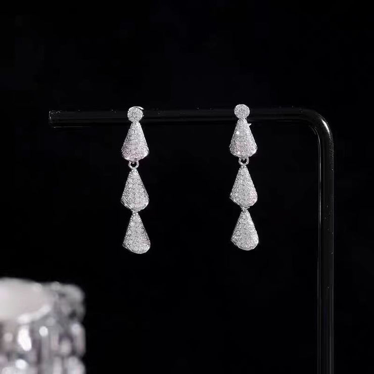 Zirconia Drops Dangle Earrings