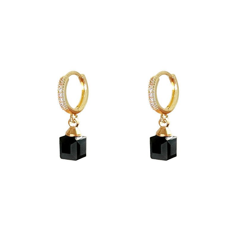 Simple Luxury Black Onyx Drop Earrings