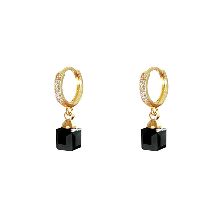 Simple Luxury Black Onyx Drop Earrings