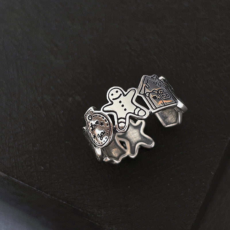 Gingerbread Man Adjustable Ring