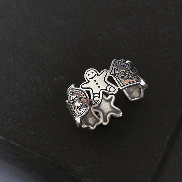 Gingerbread Man Adjustable Ring