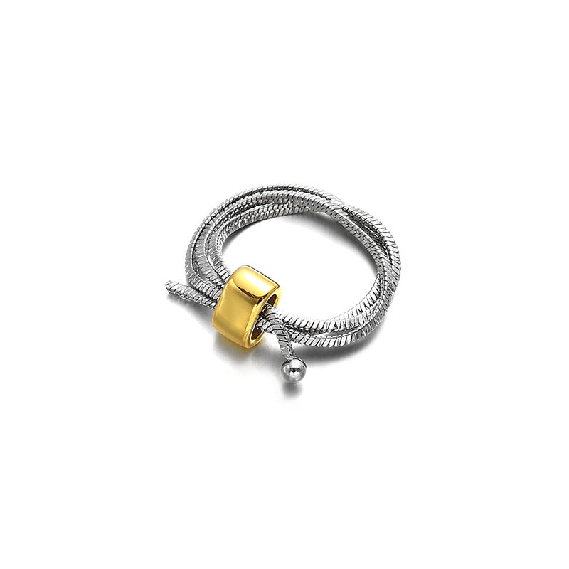 Multi-Layer Line Wrap Adjustable Ring