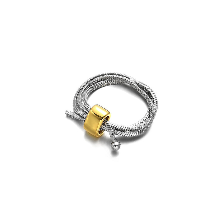 Multi-Layer Line Wrap Adjustable Ring
