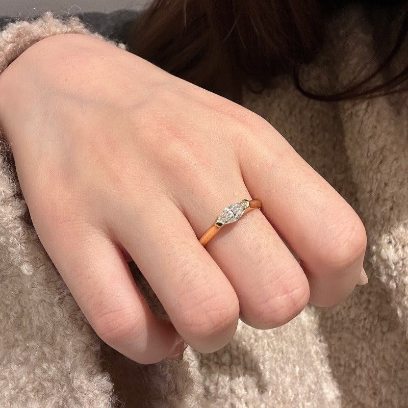 Horse Eye Zirconia S925 Sterling Silver Plated 18k Ring