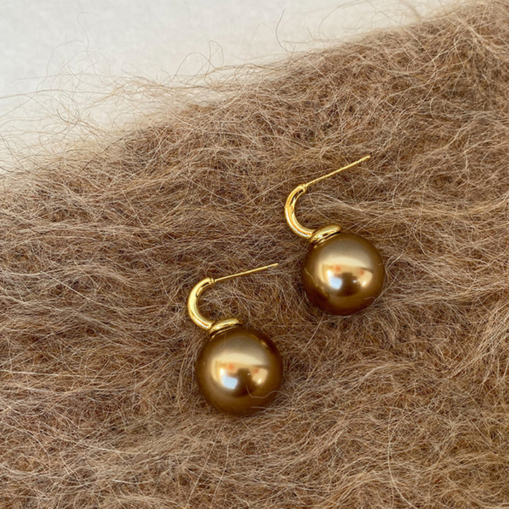 Champagne Pearl Stud Earrings
