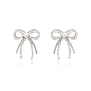 Premium Zirconia Bow Earrings