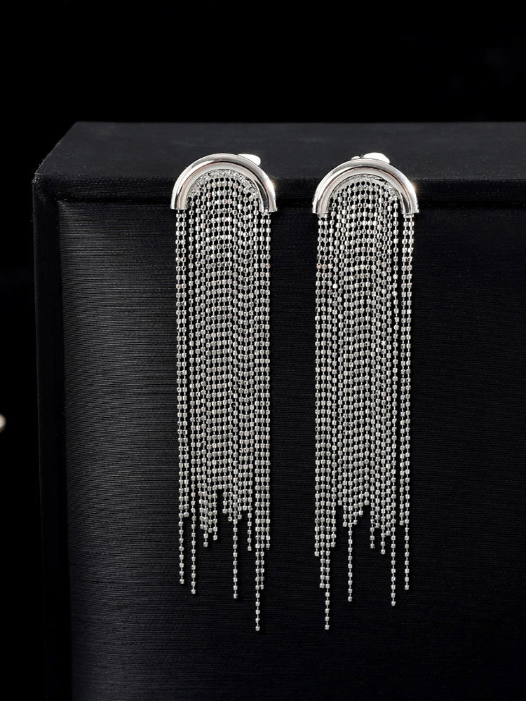 Curved Starlight Tassel Earrings