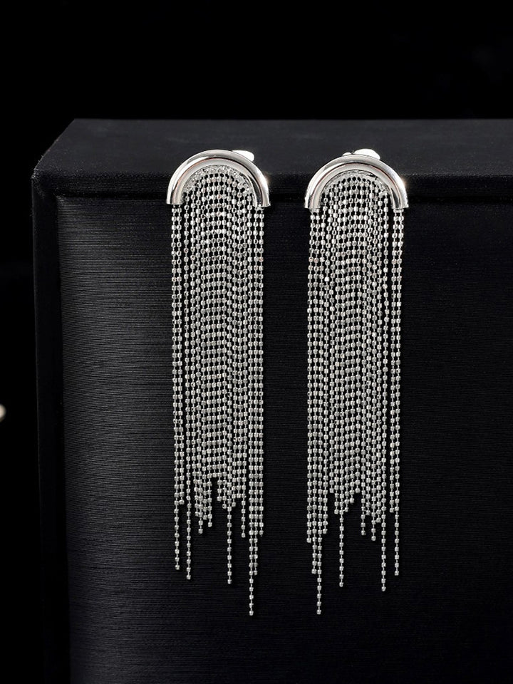 Curved Starlight Tassel Earrings