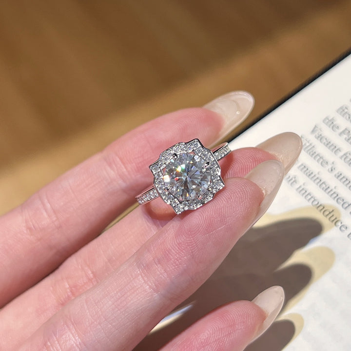 Petal Halo Moissanite Ring