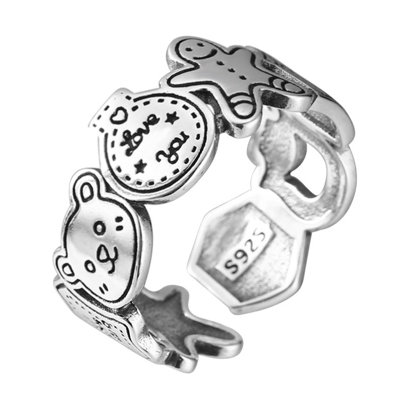 Gingerbread Man Adjustable Ring