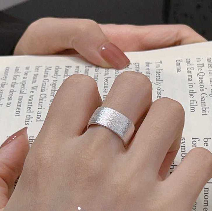 Brushed Textured Wide Band Ring