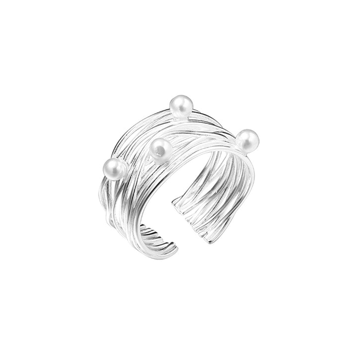 Wrapped Sterling Silver Pearl Ring