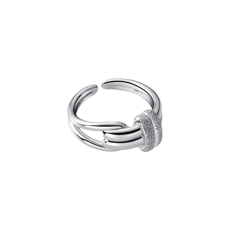 S925 Sterling Silver Ultimate Double Band Matte Sparkling Ring