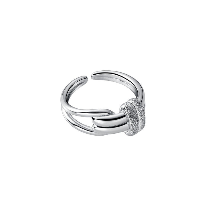 S925 Sterling Silver Ultimate Double Band Matte Sparkling Ring