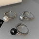 Vintage Sterling Silver Skeleton Pearl Ring