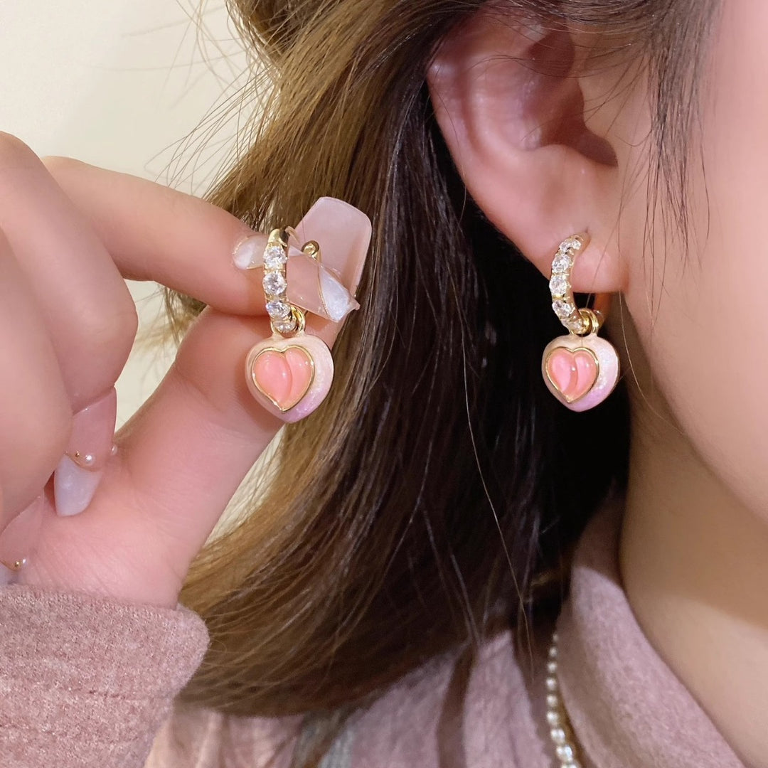 Sweetheart Pink Peach Earrings