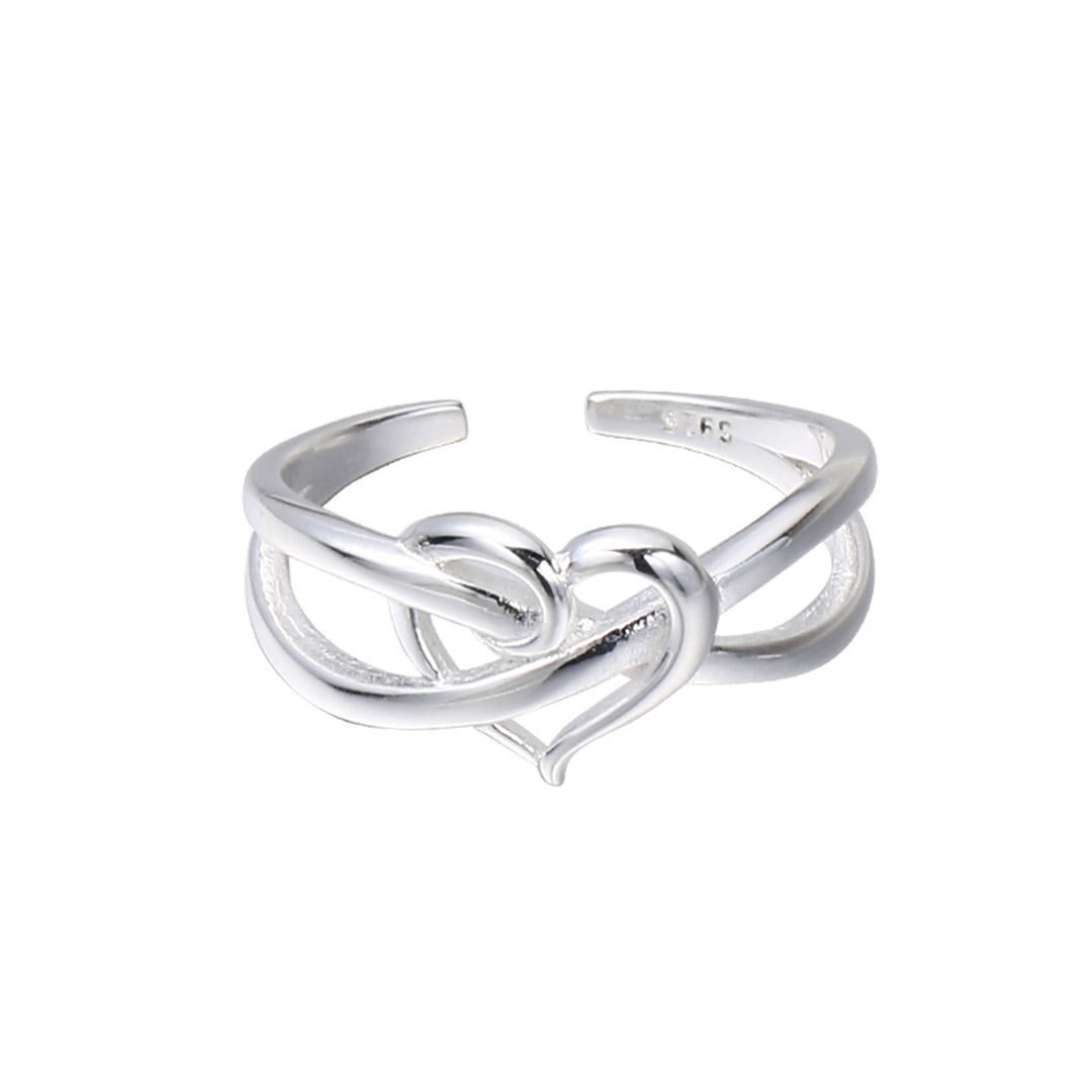 S925 Sterling Silver Intertwined Heart Ring