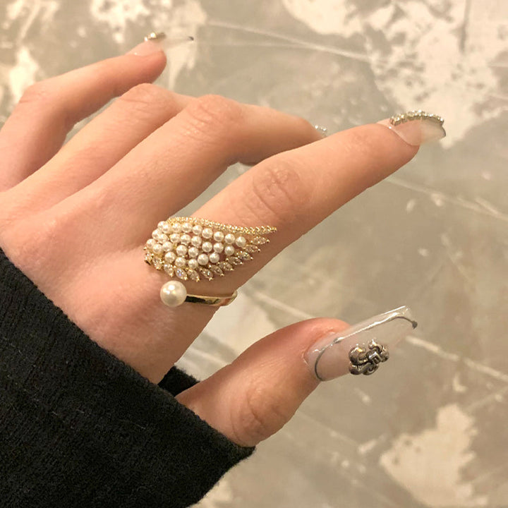Angel Wing Pearl Ring
