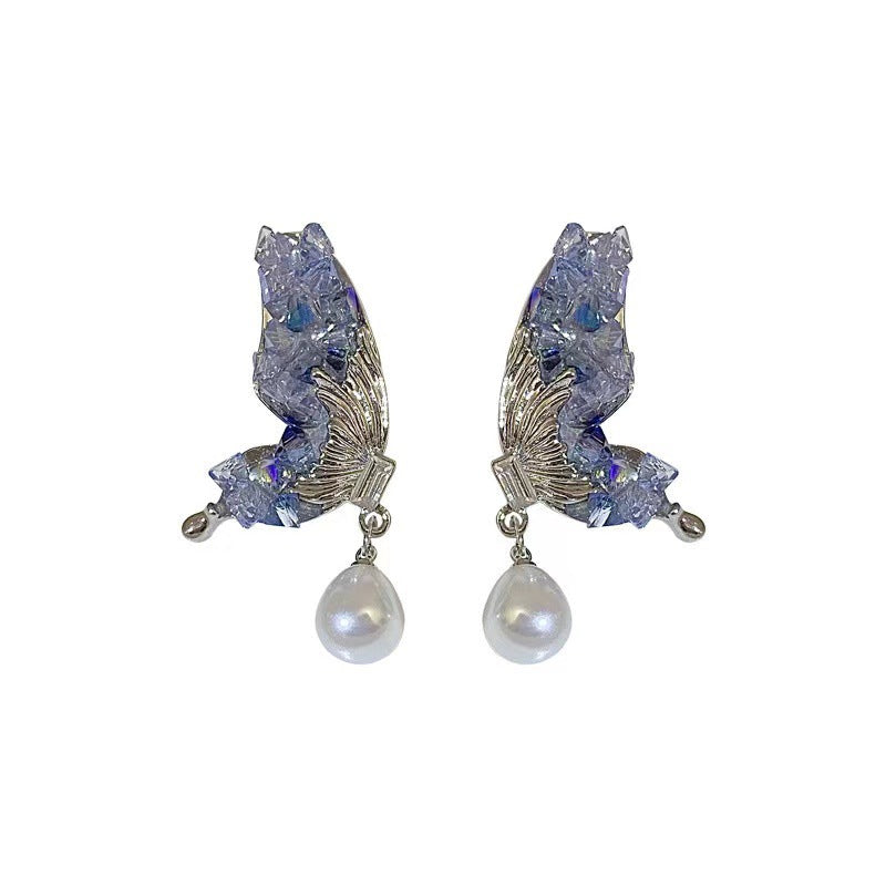 Butterfly Wing Crystal Earrings
