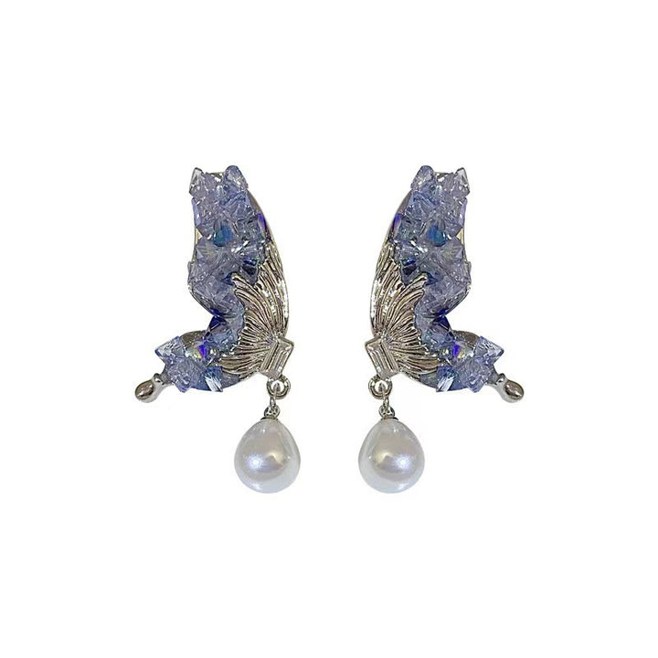 Butterfly Wing Crystal Earrings