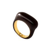 Vintage Mirad Copper Plated 18k Gold Enamel Ring