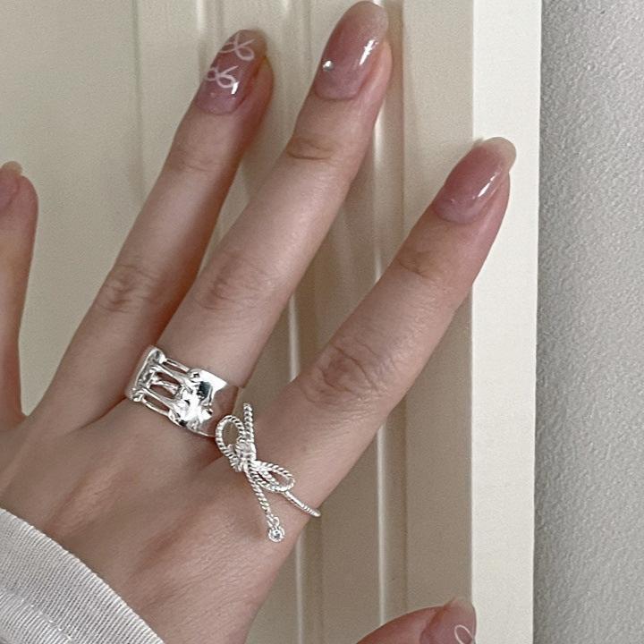 Bow Tie Band Sterling Silver Ring