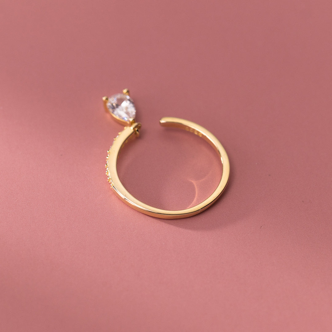 s925 Sterling Silver Drops Adjustable Ring